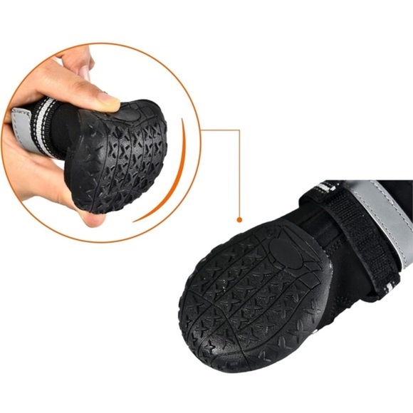 Amazon Basics Size 5 Waterproof Anti-Slip Reflective Dog Boots - 2.4" x 2.8"‎ - Picture 4 of 8